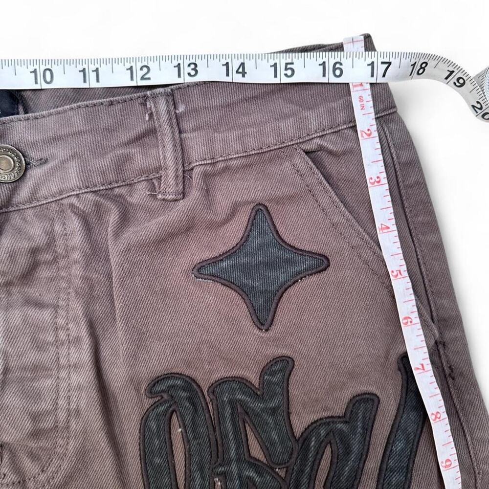 BoohooMAN Gray Cargo Pants Star Embroidery Streetwear - Picture 7 of 7